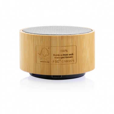 Logo trade promotional giveaway photo of: RCS recycled plastic and bamboo 3W wireless speaker